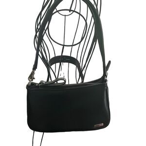 Vintage 90s Y2K Nine West Black Leather Mini Shoulder Bag